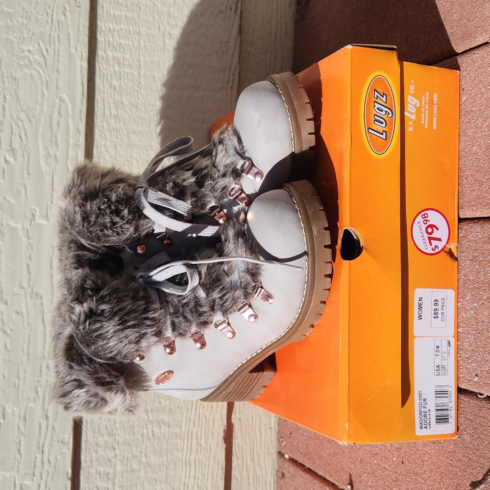 Women's Lugz Adore fur combat style boots size 7